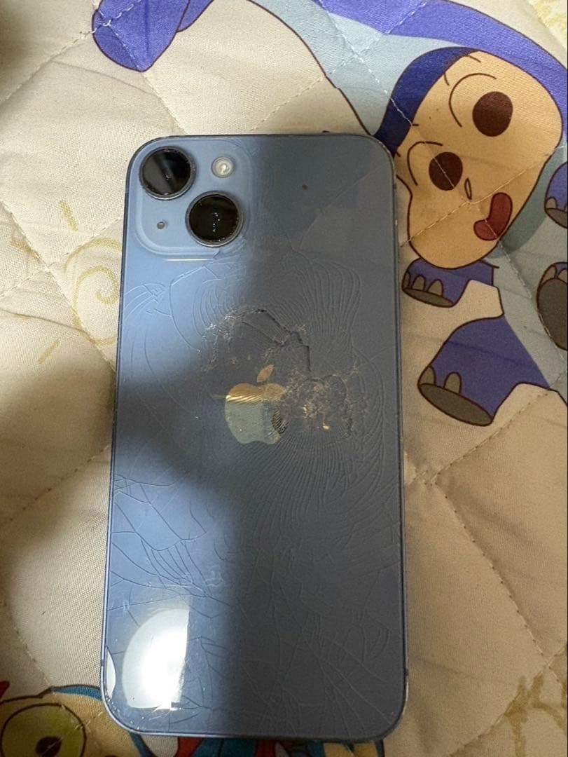 iPhone 14 ブルー 画面傷あり