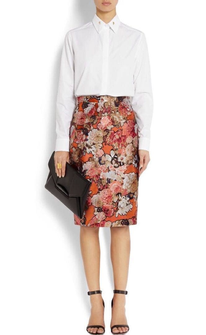 2015aw GIVENCHY フローラル柄 ジャガード タイトスカート