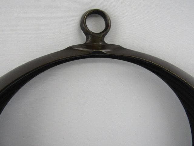 Y5-1101◇唐銅製 吊花生 満月 尺0 浄斎造 剣山 花鎖付 高さ33ｃｍ◇