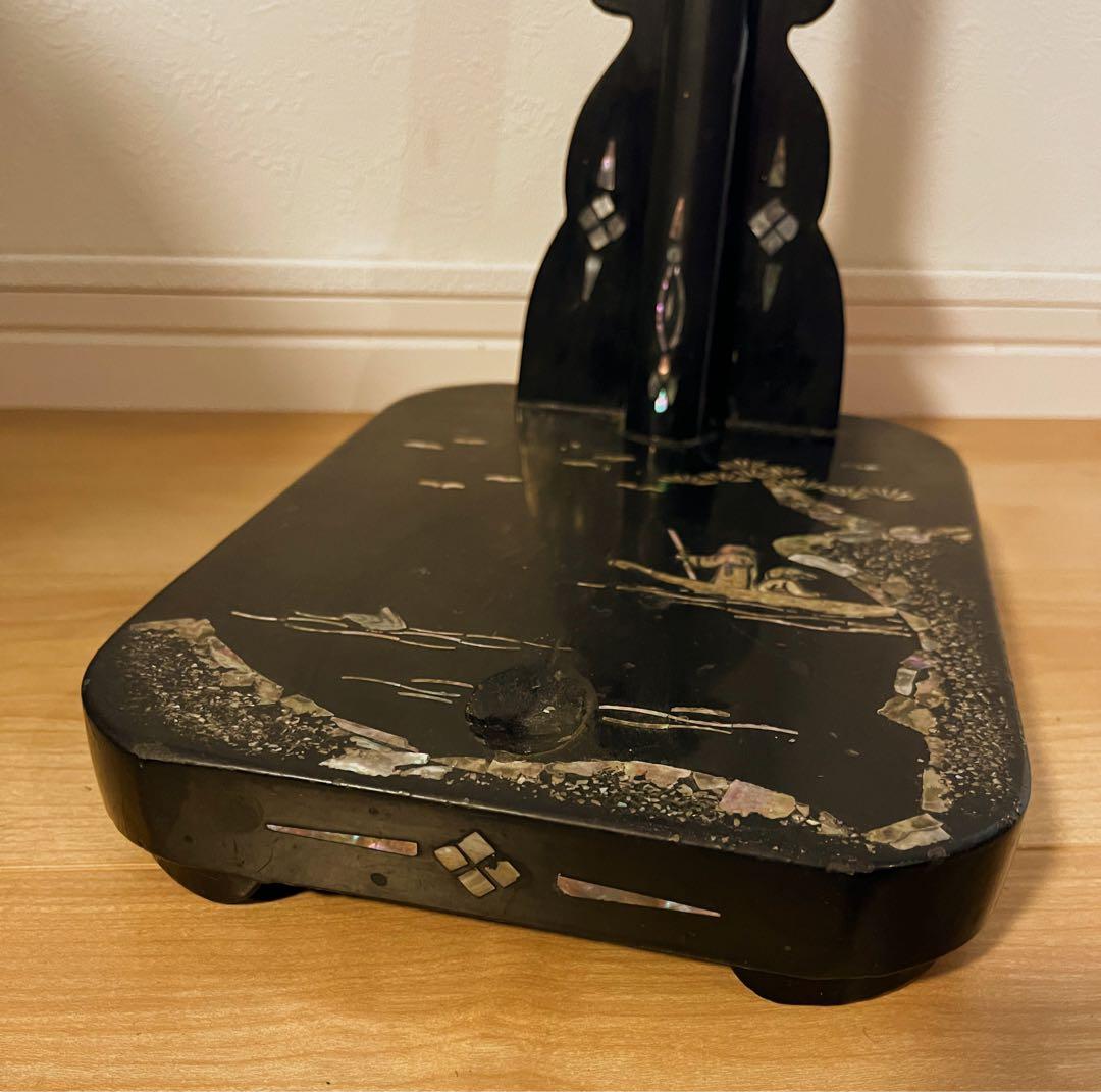 【希少】刀掛け 太刀掛け　螺鈿　一本掛け　模造刀　武具