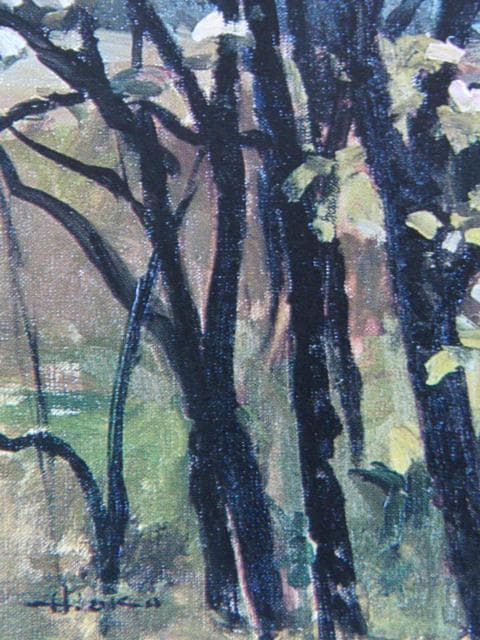 岡宏、名残の桜、希少な画集より、新品高級額・額装付、状態良好