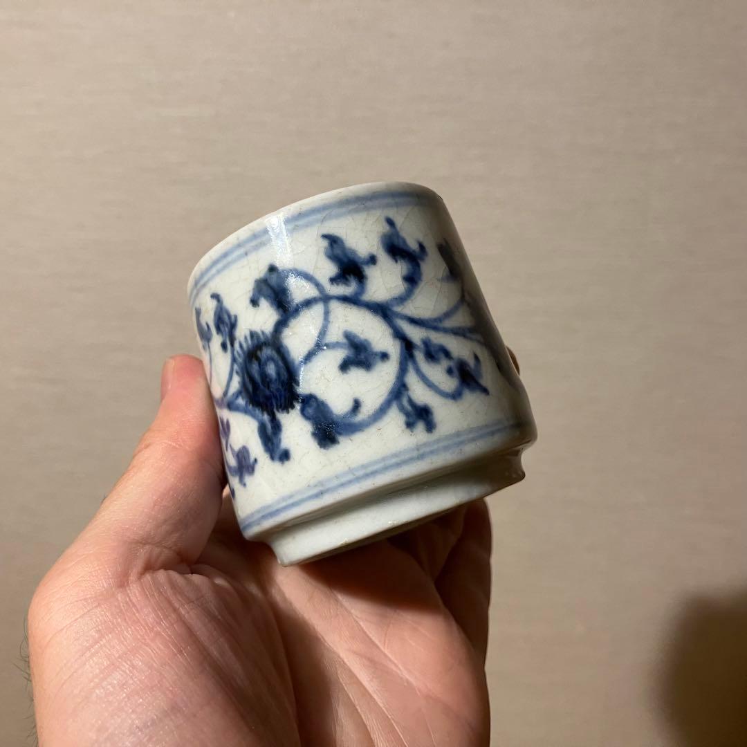 初期伊万里見立て筒盃　酒器　ぐい呑　香炉