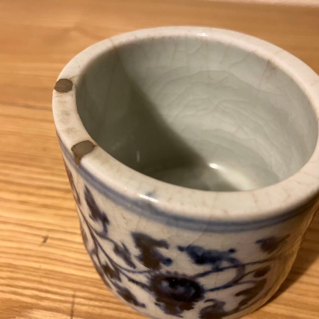 初期伊万里見立て筒盃　酒器　ぐい呑　香炉