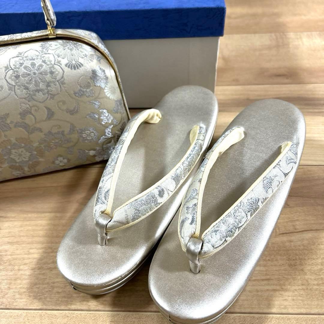 フォーマル 正絹帯地 草履 バッグセット 和装 一度のみ使用 ②