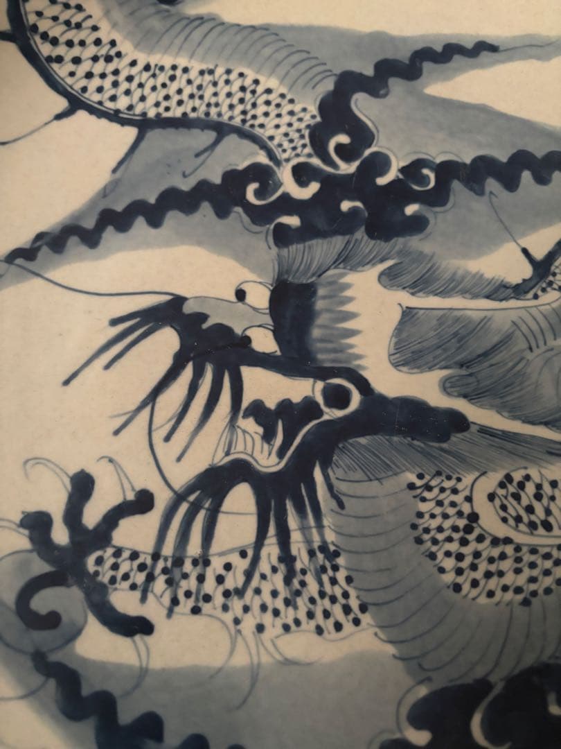 phuonganh05206　特大青花大皿、壺、粉彩中皿　三点セット