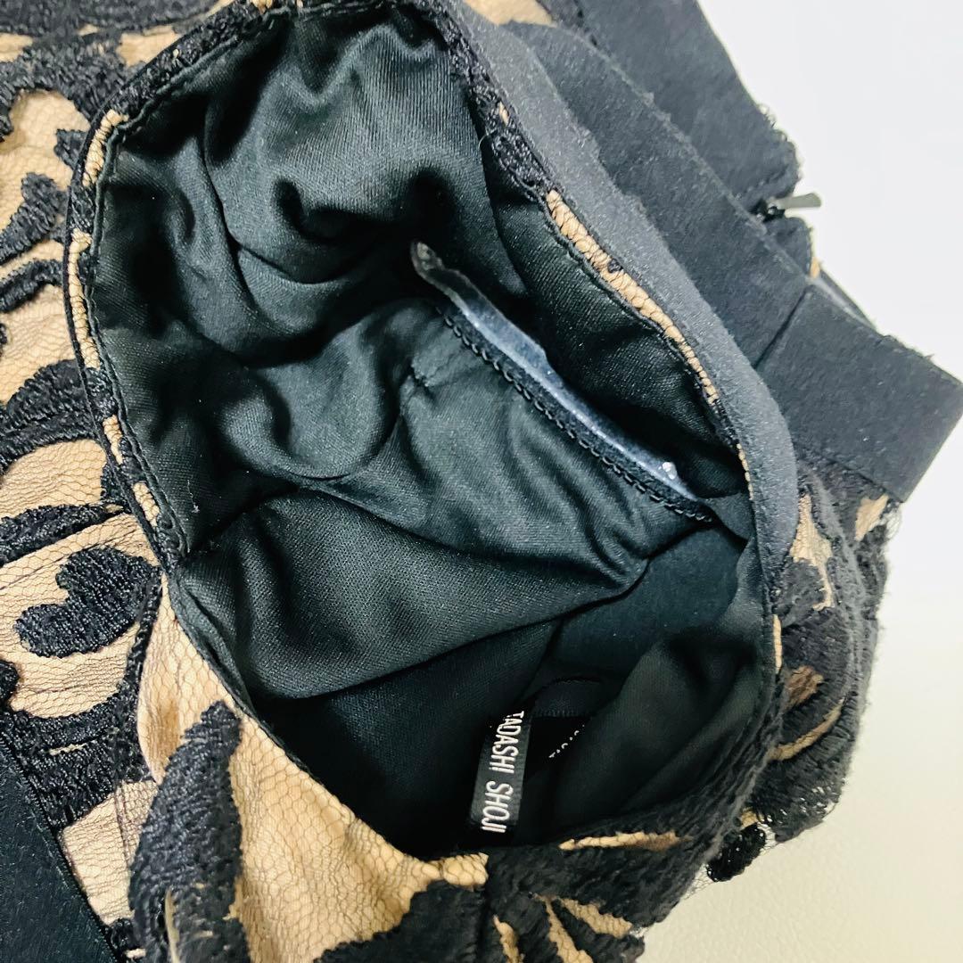 美品♡ タダシショージ レースワンピース ドレス 花柄 刺繍 ブラック　ベージュ