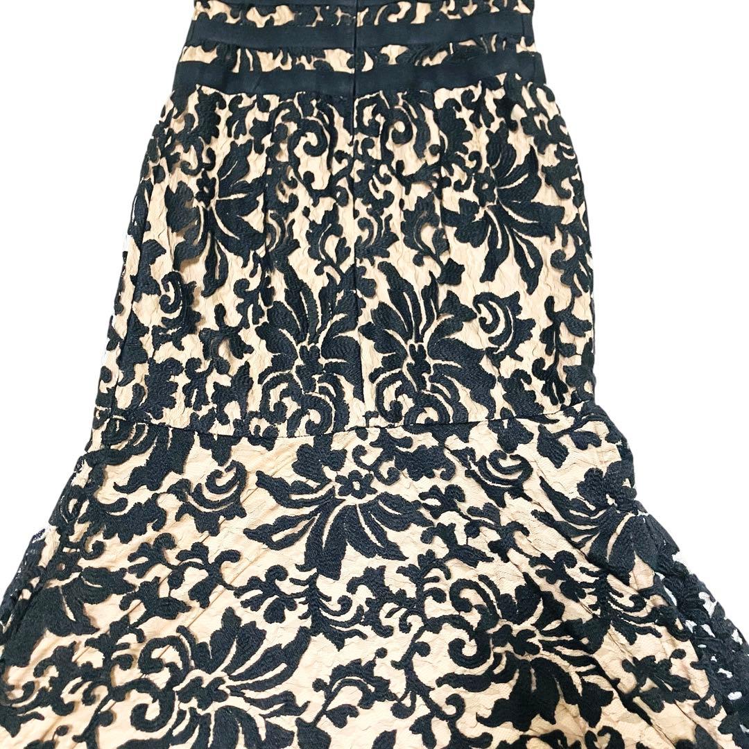 美品♡ タダシショージ レースワンピース ドレス 花柄 刺繍 ブラック　ベージュ