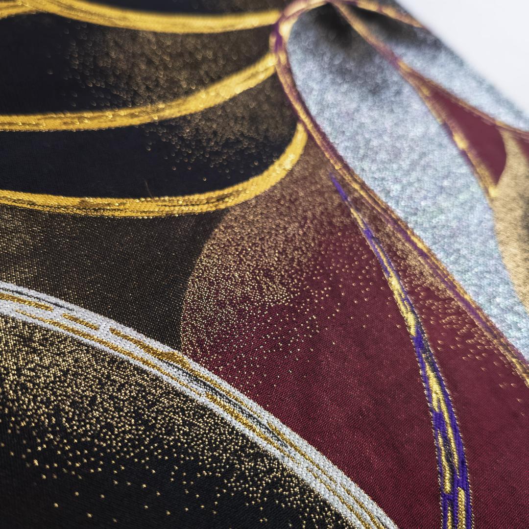 momo R7SK1496 袋帯 大ぶりの花文 ラメ 礼装用 六通柄