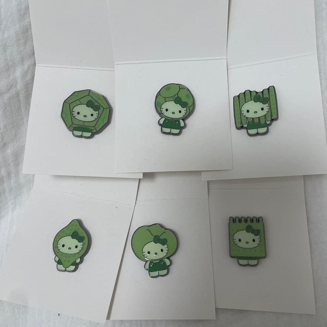 【新品未使用】大阪万博　藻キティ　ピンバッジ　6個