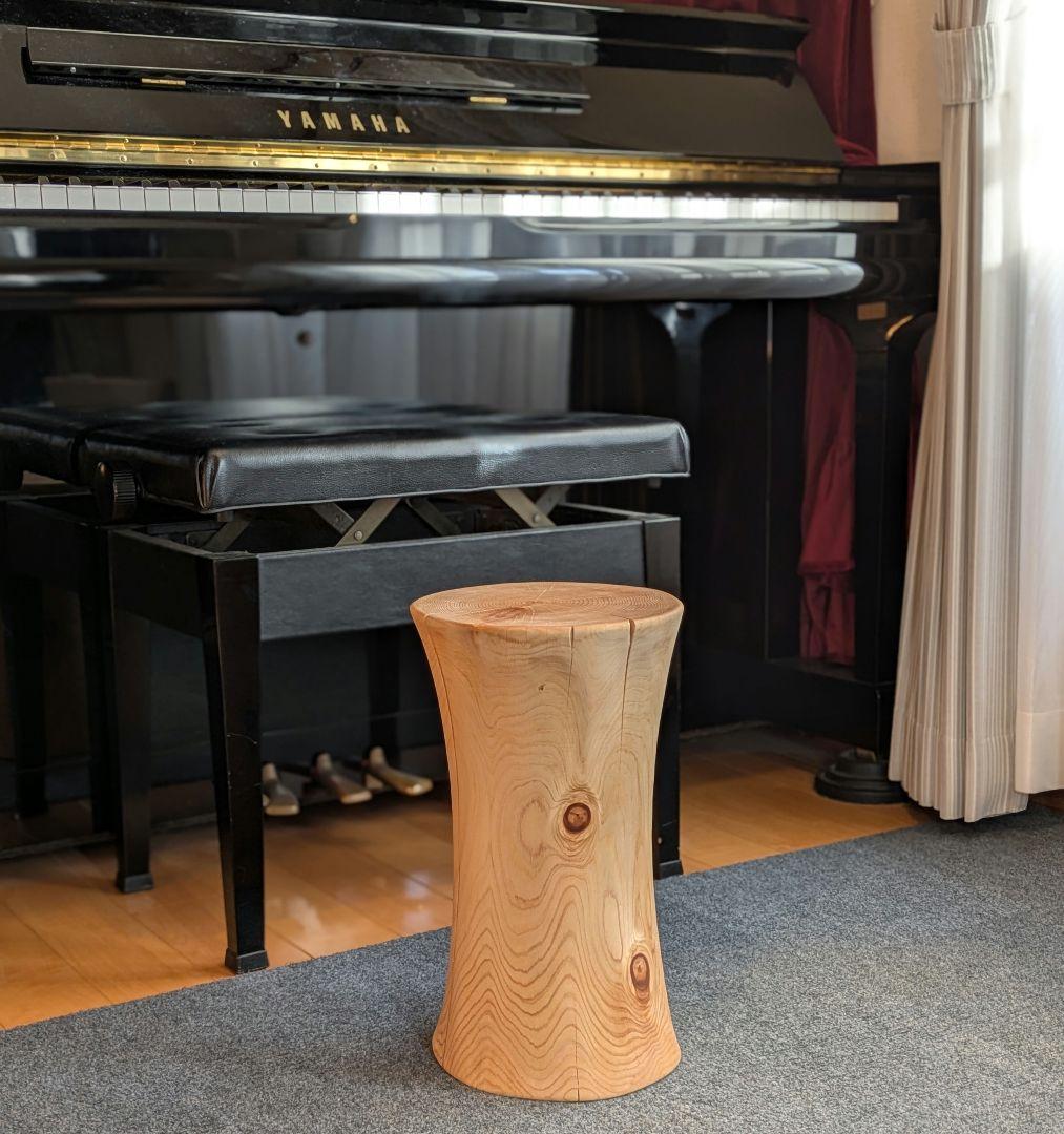 天然ヒバ　丸太　椅子　スツール　高さ約39㎝