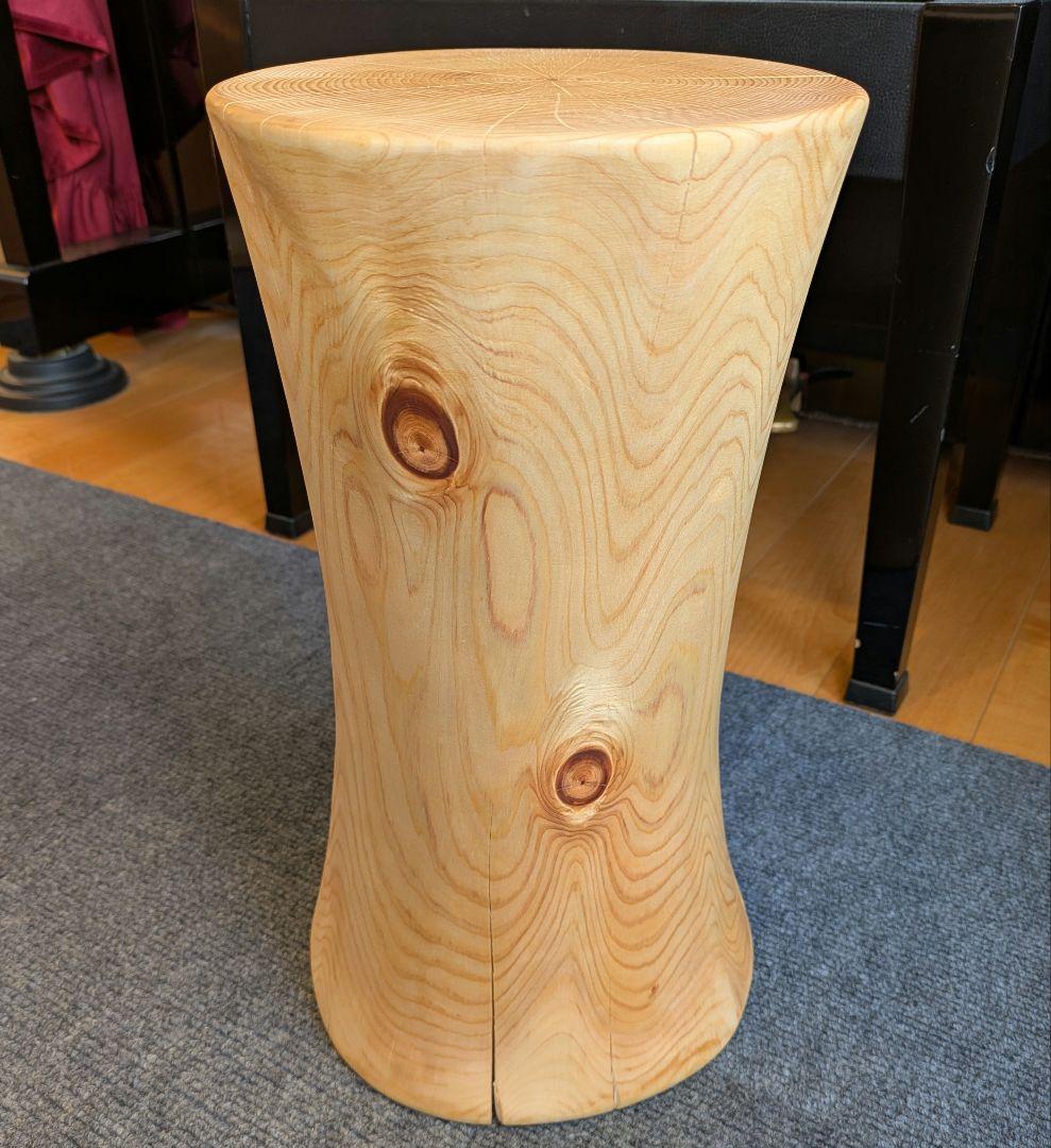 天然ヒバ　丸太　椅子　スツール　高さ約39㎝