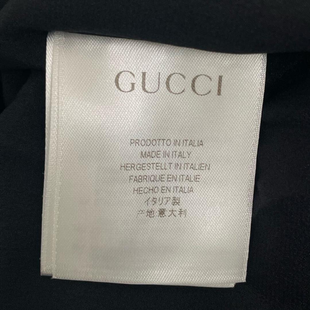 極美品 GUCCI グッチ スカート 金具 刻印 ひざ丈 ウール混 ブラック