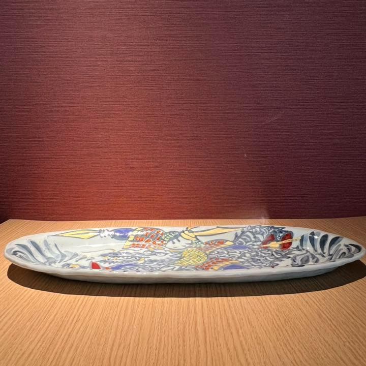 陶芸家　梅田純一　５月人形飾り皿　1式