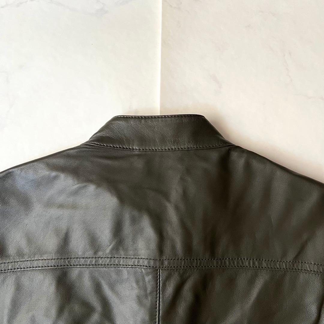 未使用タグ付 ジョゼフ レザージャケット ラムレザー ブラウン カーキ 46 M