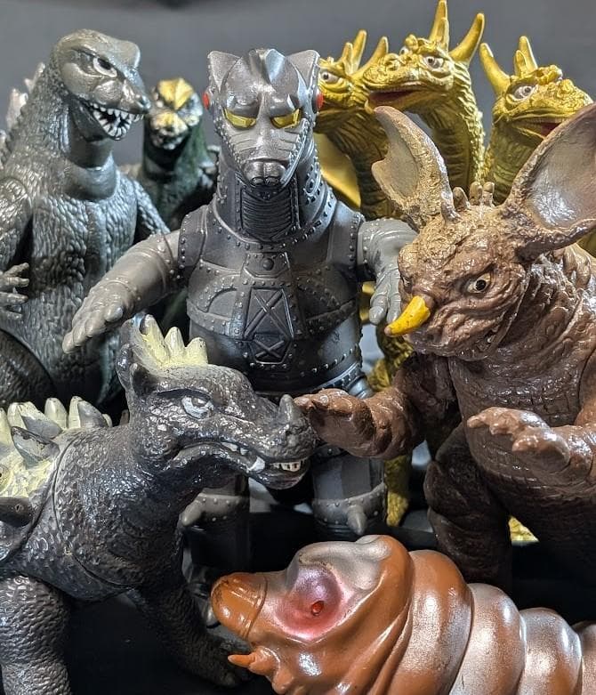 昭和ゴジラ＆メカゴジラ＆キングギドラ他（山勝ヤマカツ）ソフビ６体セット