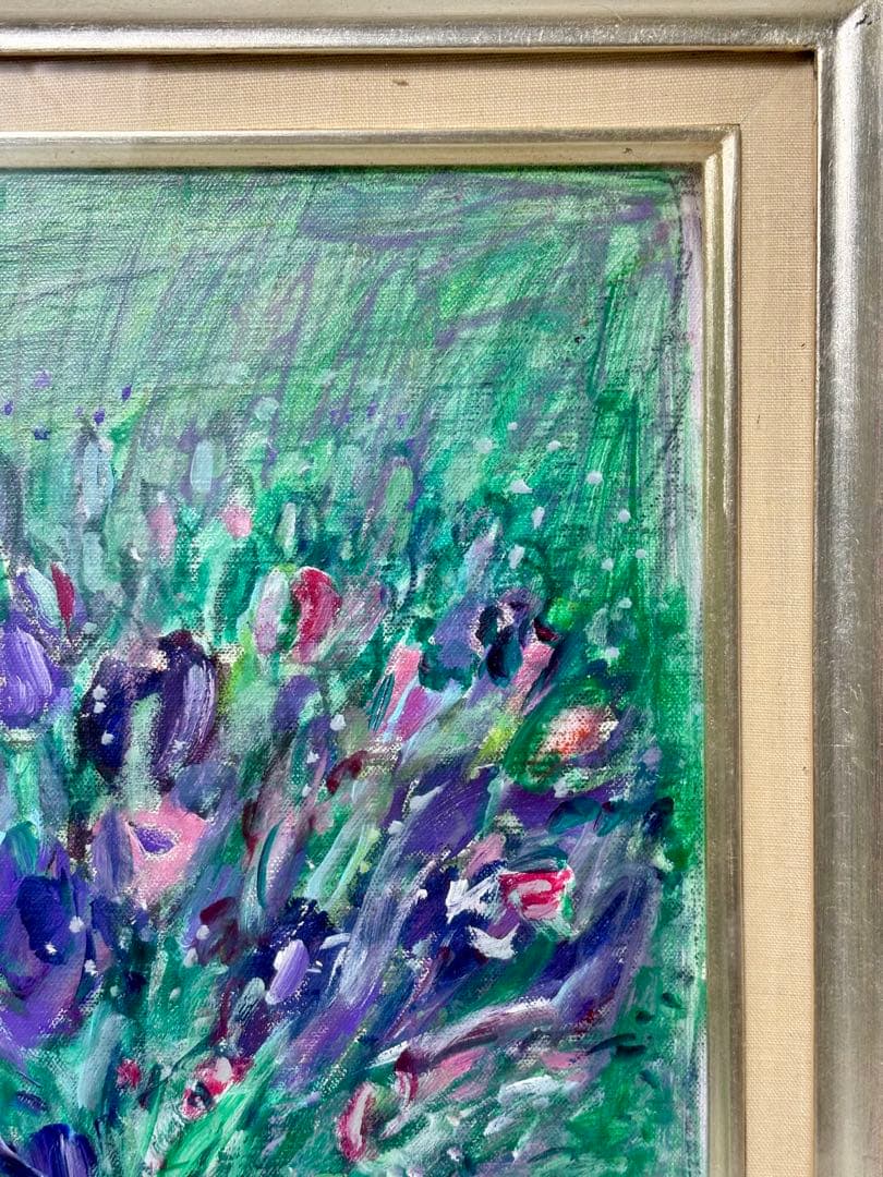 #小野州一「花の絵」原画作品（額装付き）