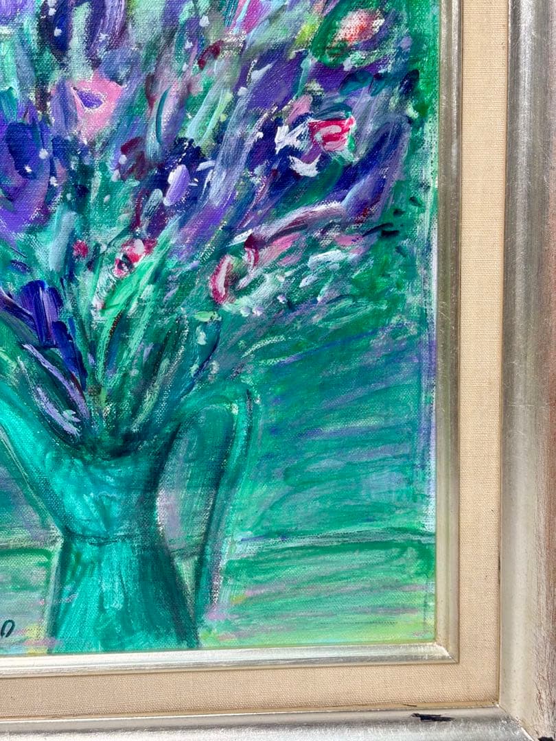 #小野州一「花の絵」原画作品（額装付き）