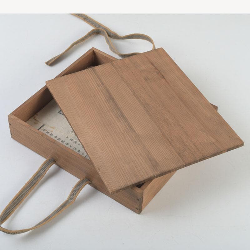 九谷焼　古九谷　角福銘　色絵花草文　四方皿　時代箱　C　9248