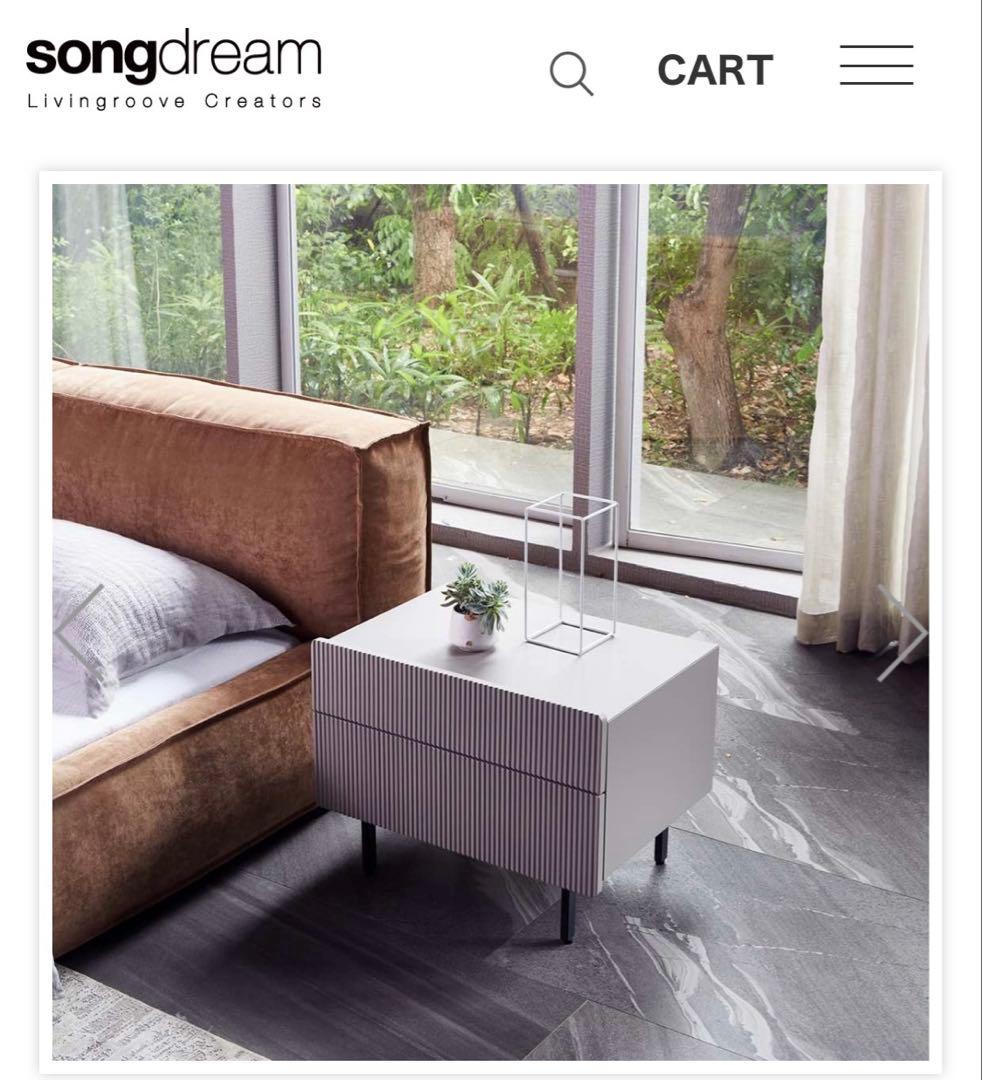 【週末セール】【songdream】ナイトテーブル/ナイトスタンド/アイスグレー