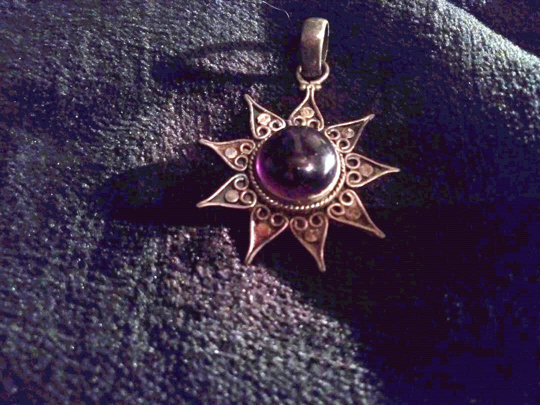 アメジストとシルバー ペンダントトップ Import