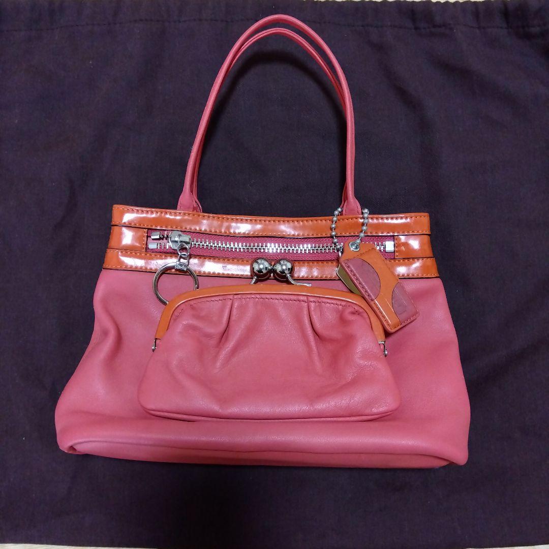 COACH　ピンク ハンドバッグ レザー　13858