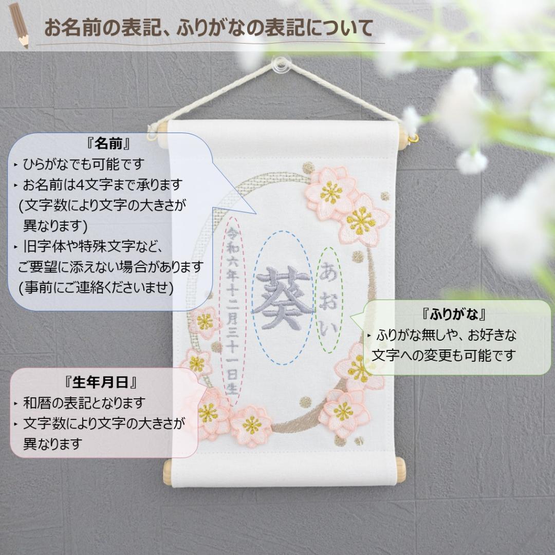 【2点セット】名前旗 桃色の春風 × 桜舞う、ひな人形タペストリー(収納袋付き)