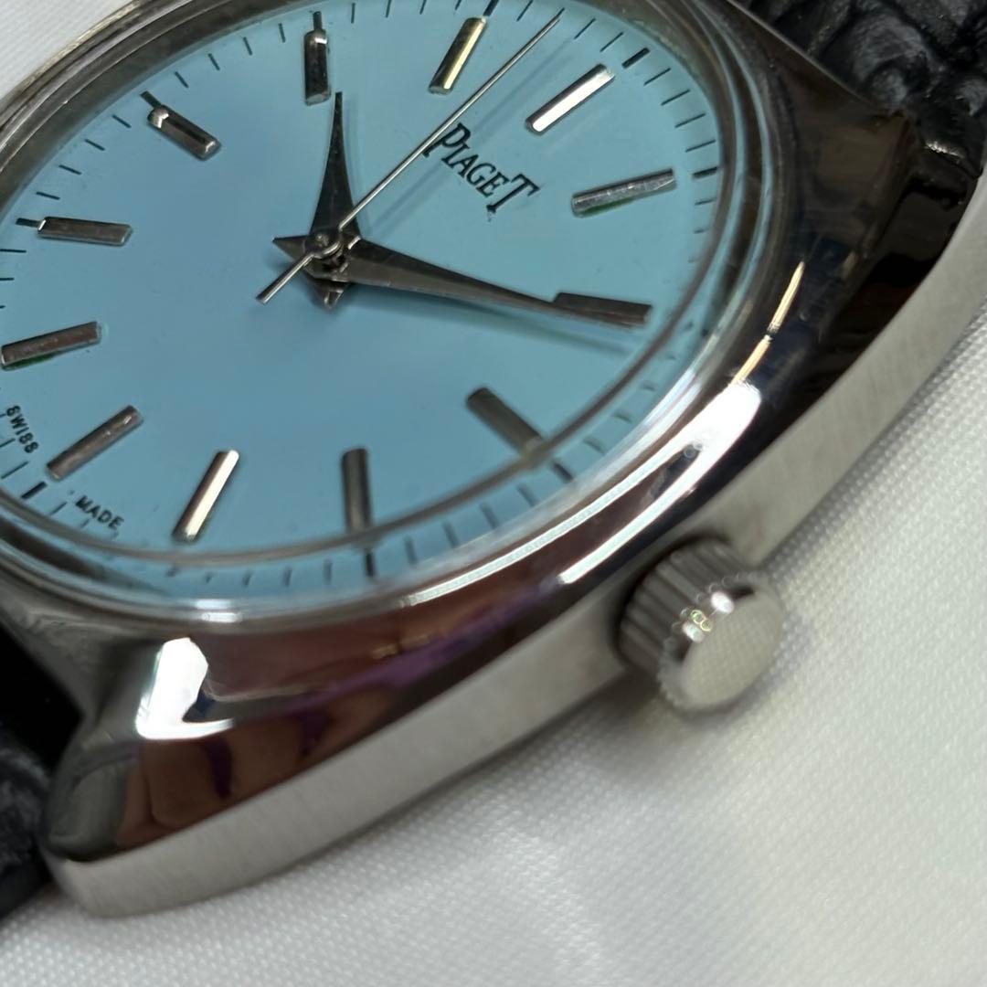 【再出品】 10721 青 【希少・極美品】Piaget 手巻き　ヴィンテージ