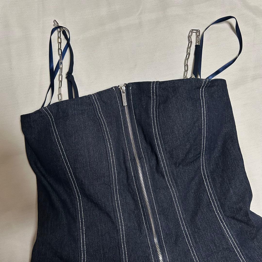 Micha 　　　デニムナイトドレス ジッパー付き フレア