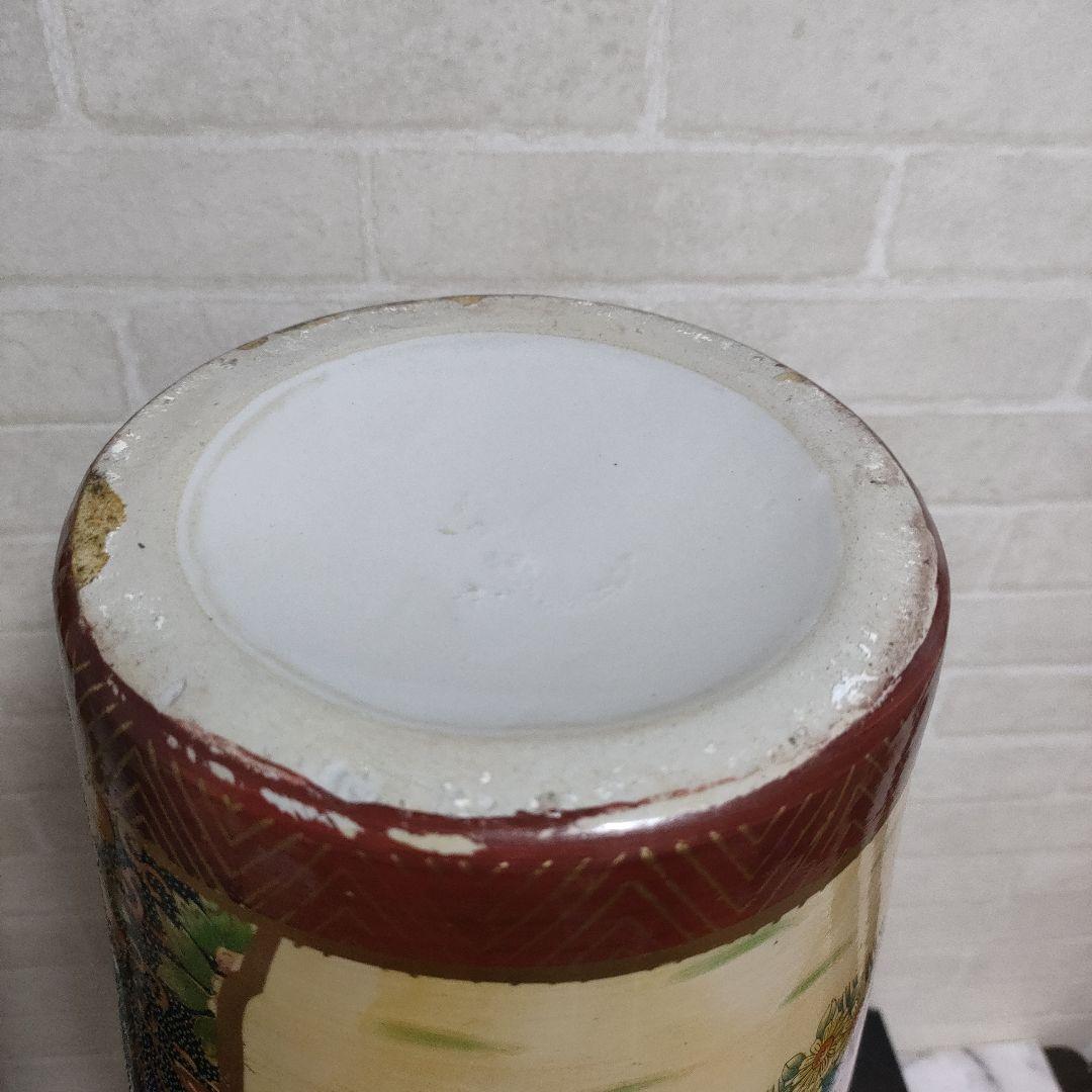 中国美術 大型飾り壺 双耳大花瓶 金彩 美人画 花鳥蝶 豪華爛漫 60cmサイズ