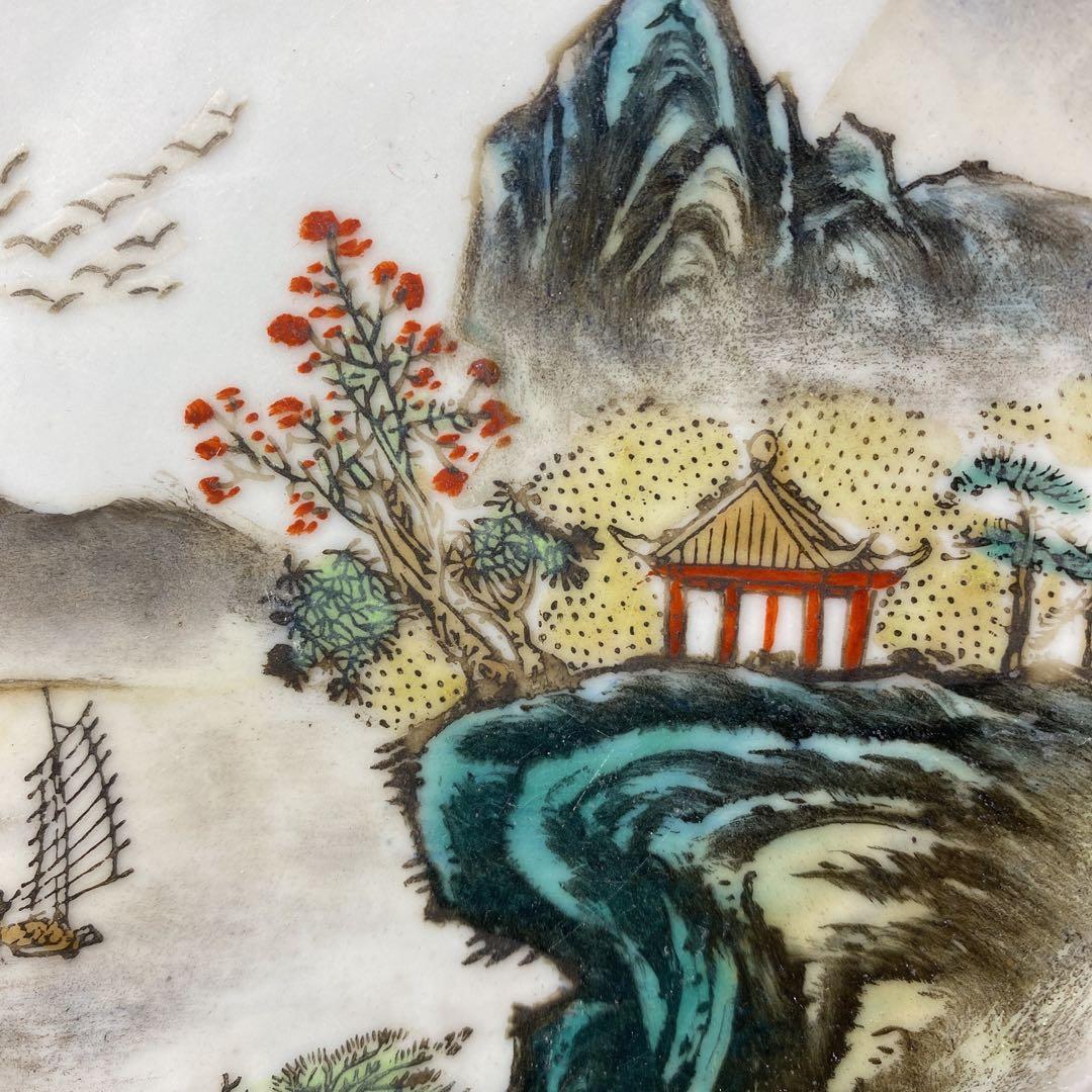 中国古美術　景德鎮製　大清乾隆年製　古玩　粉彩　飾皿　飾り皿　サイズ φ 14㎝