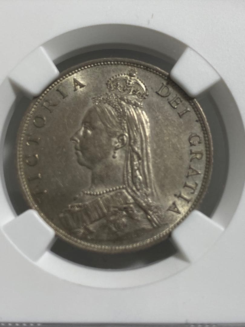 NGC MS62イギリス ヴィクトリア 2シリング 2S 銀貨 ジュビリー 古銭