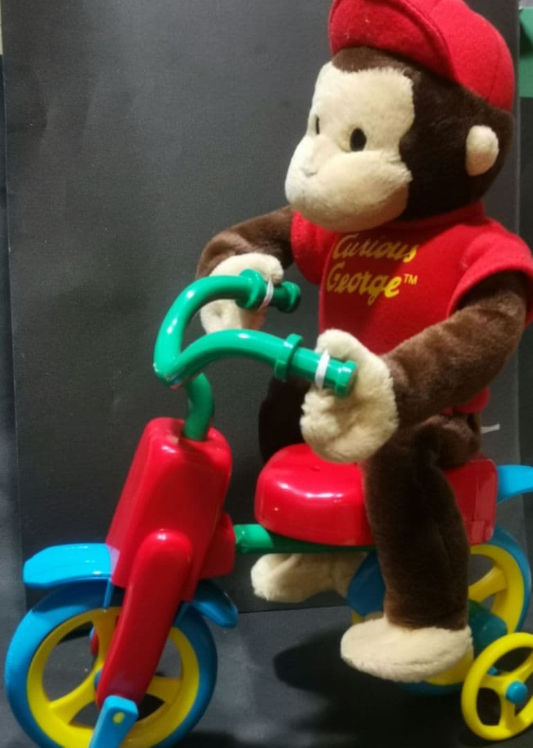 激レアおさるのジョージ音楽ぬいぐるみ自転車 12インチ 1999年