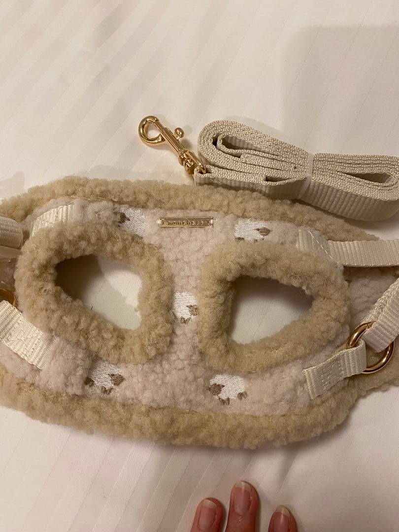 【新品未使用】moncheri ひつじさん柄ハーネス＋リードSET Sサイズ