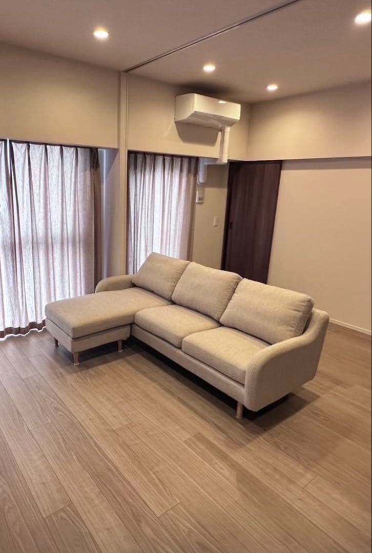 ※7/10まで大塚家具CAS-D カウチソファ L字型 199cm ライトグレー