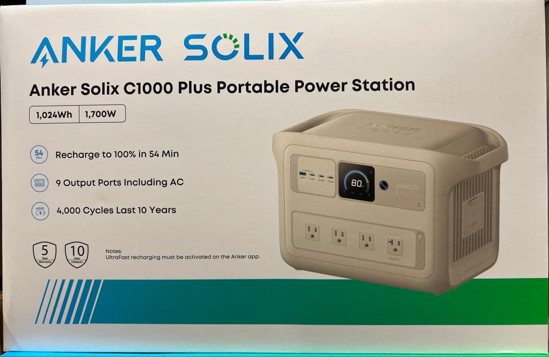 【新品】ANKER アンカーSolix C1000 Plus ポータブル電源