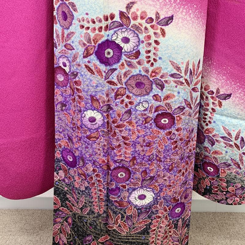 512z37, 503u34☆作家物 考美 振袖 辻が花絞り染 金彩☆美品成人式