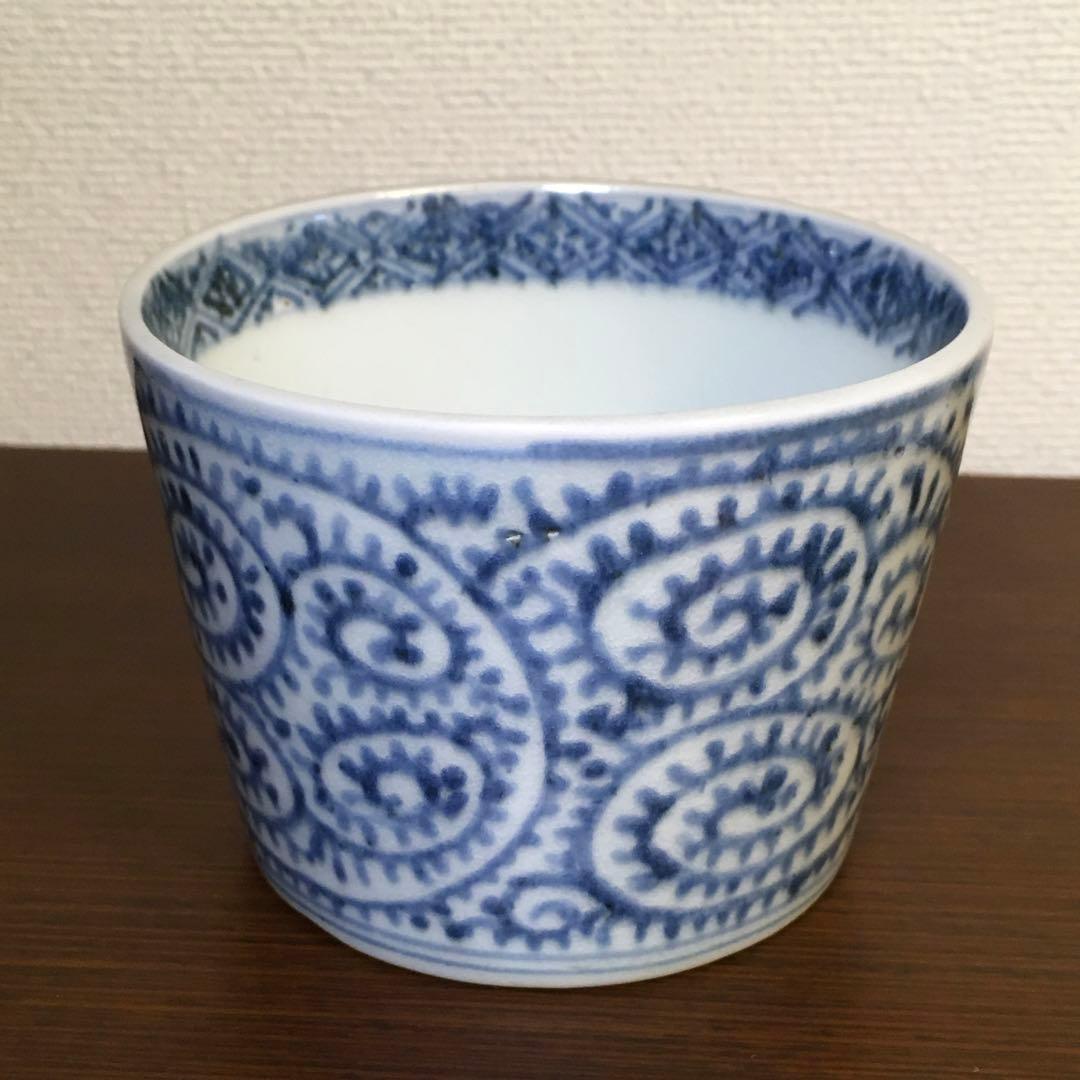 古伊万里　江戸後期　蕎麦猪口　総柄　蛸唐草