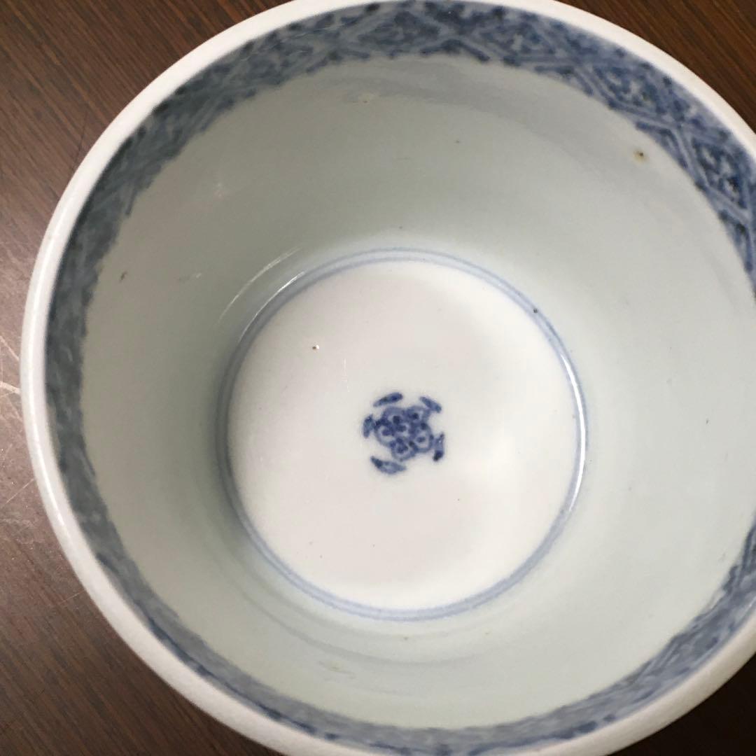 古伊万里　江戸後期　蕎麦猪口　総柄　蛸唐草