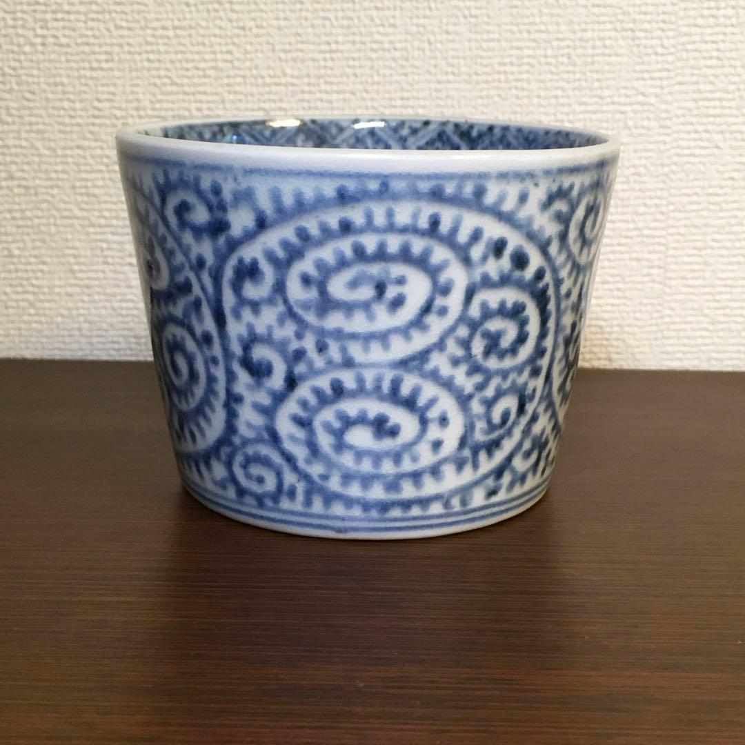 古伊万里　江戸後期　蕎麦猪口　総柄　蛸唐草