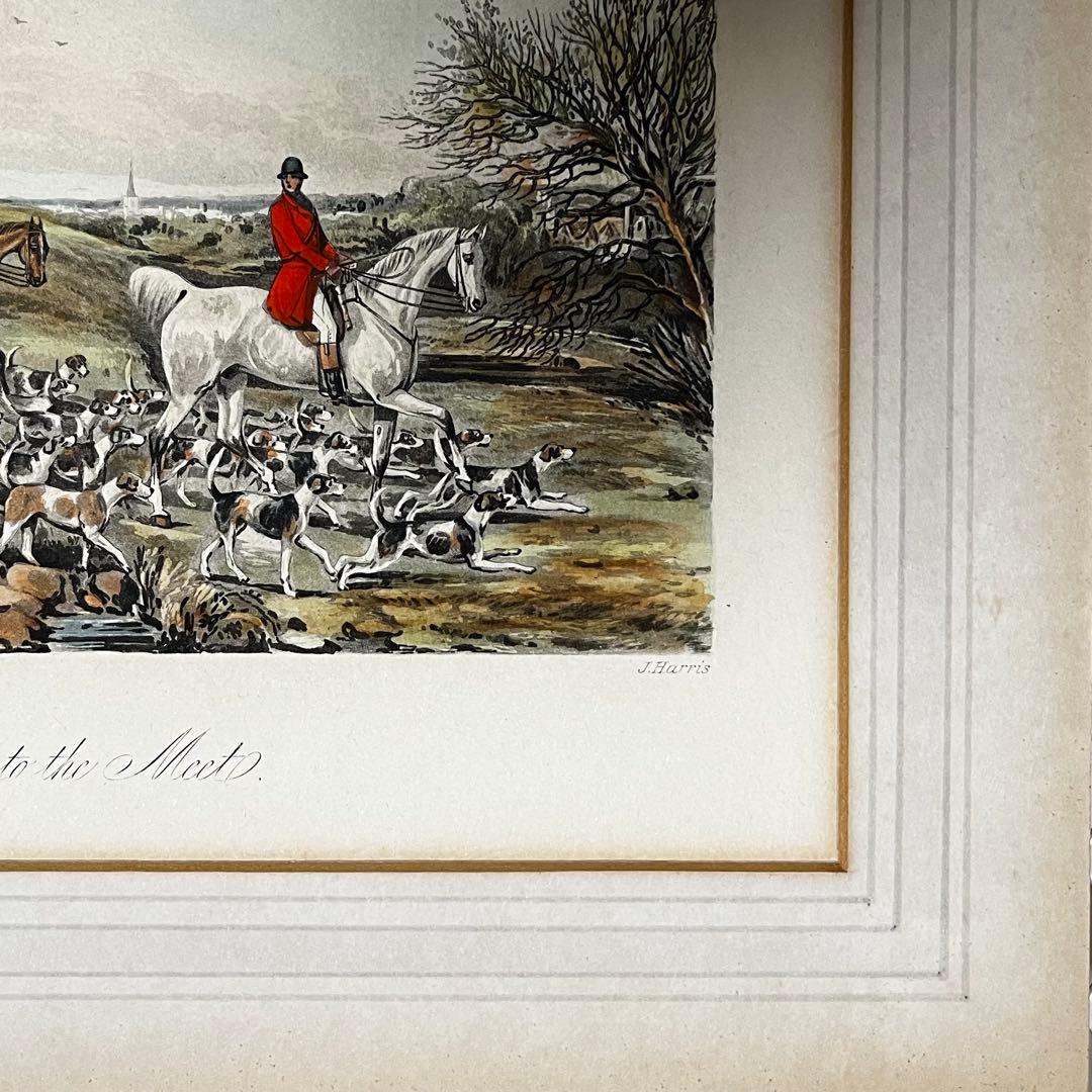 銅版画 英国 イギリス ヴィンテージ ハンティングシーン(3)