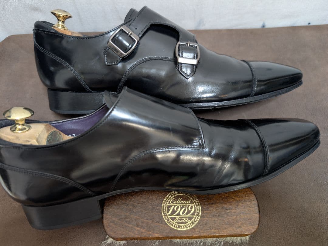 リーガルREGAL ダブルモンク ガラスレザー