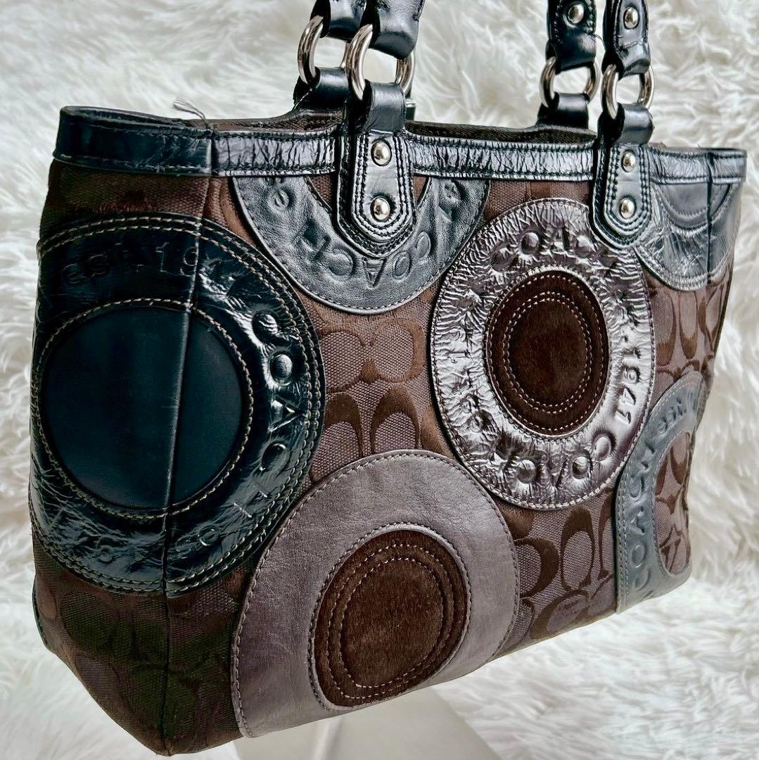 ✨イチイ✨COACH コーチ ハンドバッグ シグネチャー パッチワーク