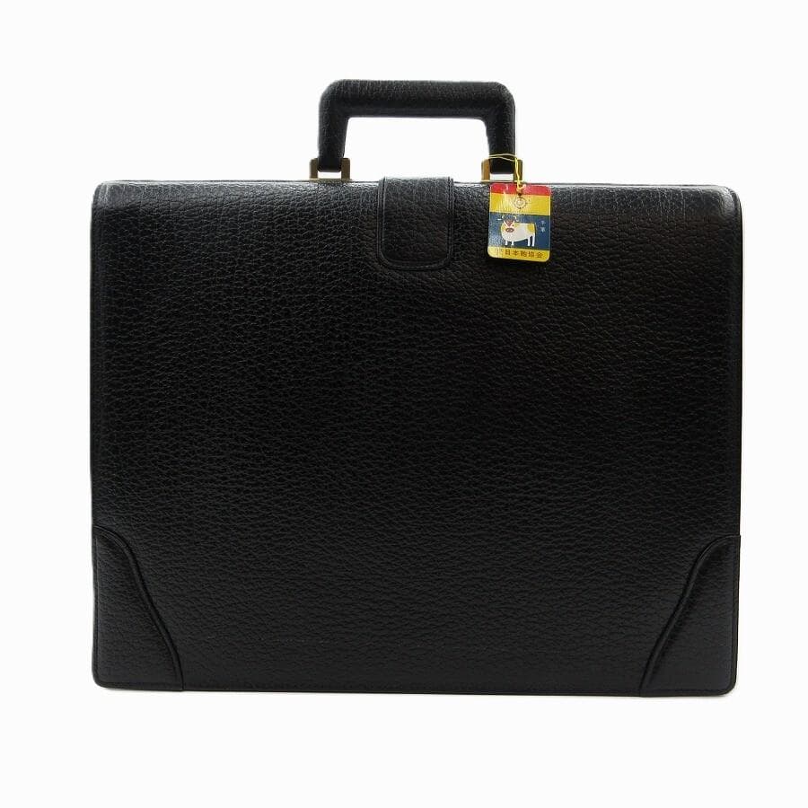 美品 ダレスバッグ ビジネスバッグ レザー 黒 ブラック 30-25111308