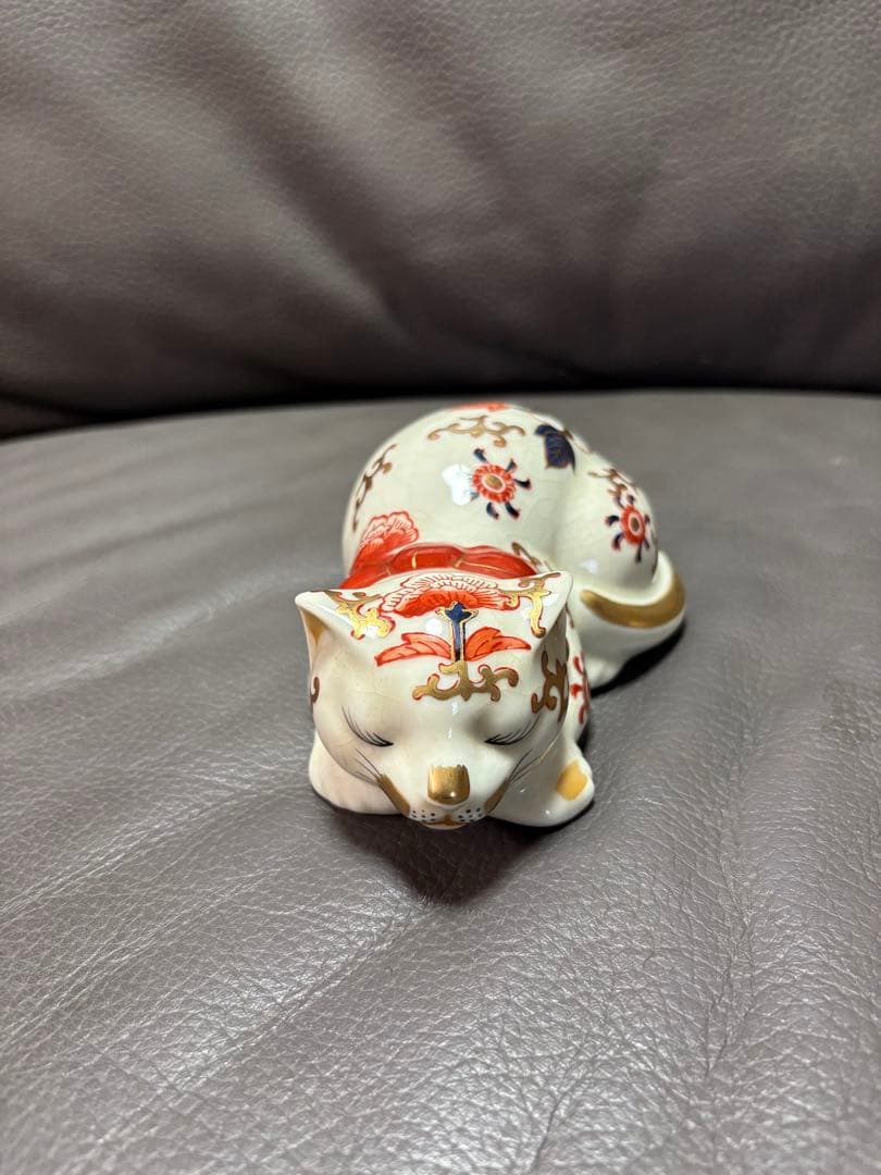 眠り猫　置物　レトロ