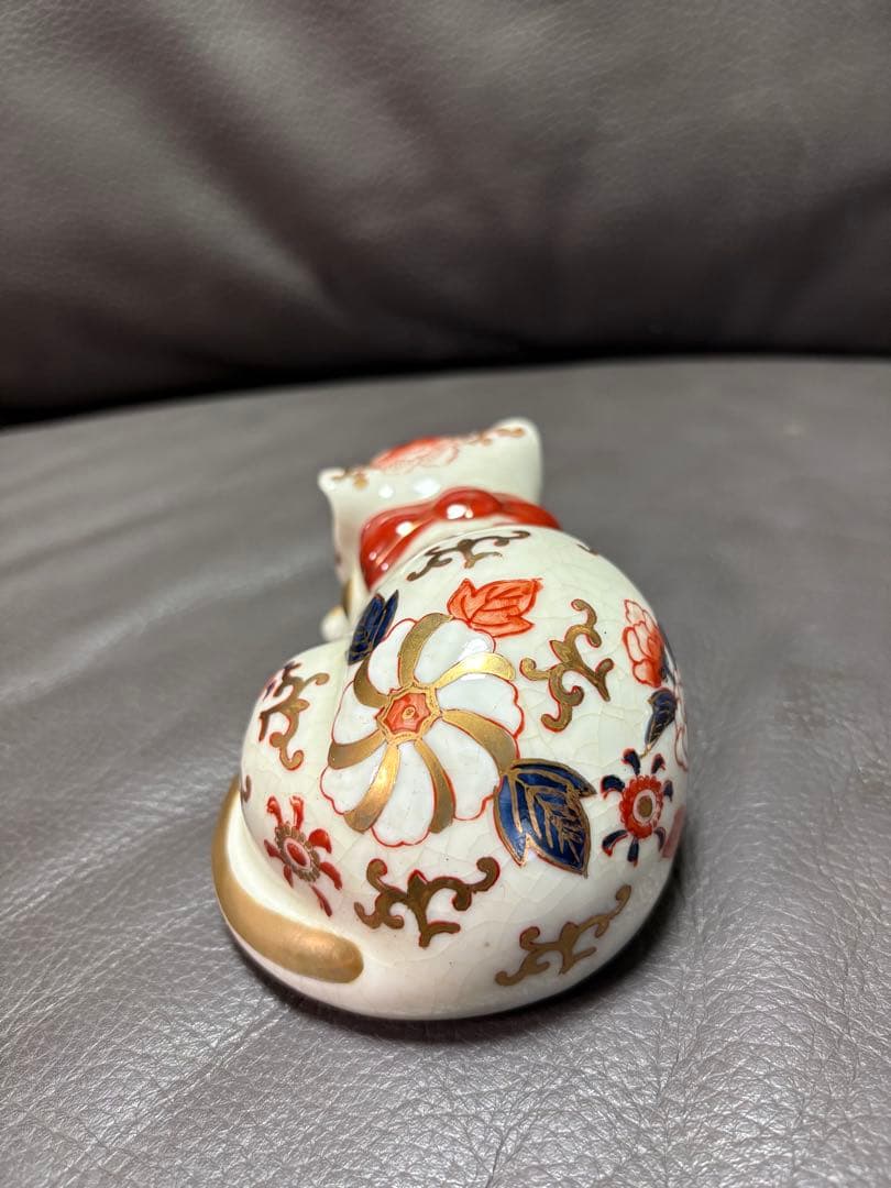 眠り猫　置物　レトロ