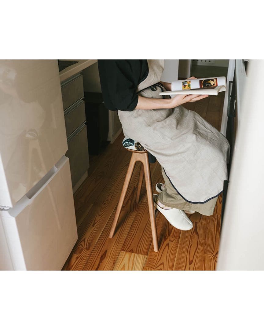 キッチンスツールBR H530＋ミナ ペルホネン　タンバリン　グレー