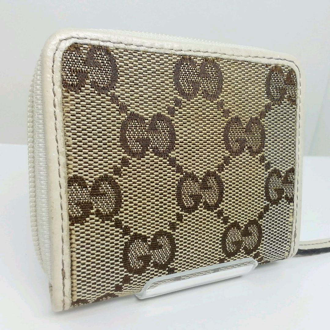 GUCCI　グッチ　GGキャンバス キャメルホワイト　ケース　小銭入れ