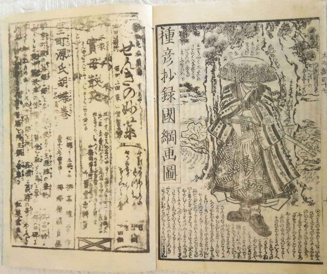 草双紙(合巻)版画本八犬傳犬草紙47編上下2冊売り 柳亭種彦録、歌川国綱画