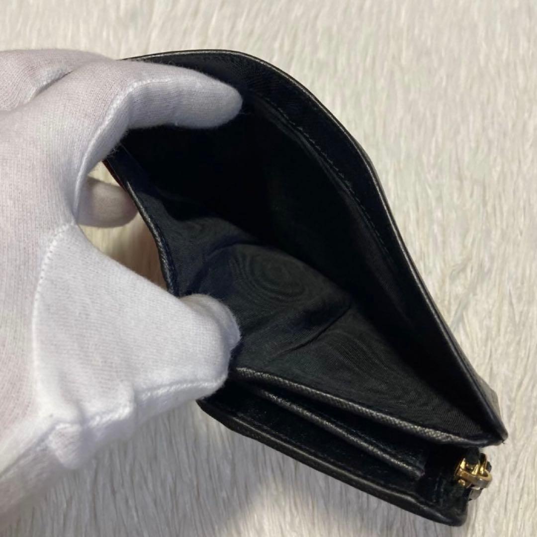最終価格　定番　早い者勝ち　PRADA プラダ　バイカラー　二つ折り　黒 財布