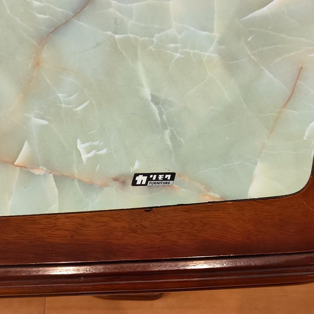 カリモク　ヴィンテージ　センターテーブル　大理石柄　木製